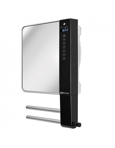 Termoventilatori da bagno a parete con controllo digitale Radialight Windy ViSIO con barra scaldasalvietta e specchio 1800W -...