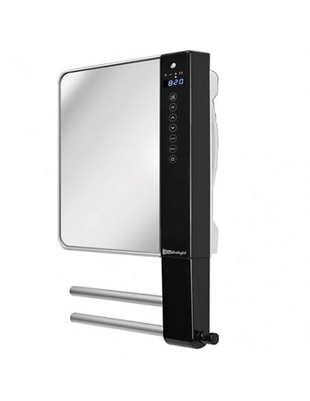 Termoventilatori da bagno a parete con controllo digitale Radialight Windy ViSIO con barra scaldasalvietta e specchio 1800W -...