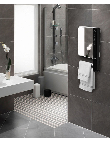 Termoventilatori da bagno a parete con controllo digitale Radialight Windy ViSIO con barra scaldasalvietta e specchio 1800W -...