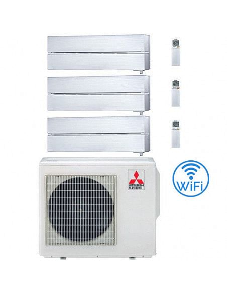 Climatizzatore Condizionatore Mitsubishi Kirigamine Style Wifi R32 Bianco Trial Split Inverter 9000 + 9000 + 18000 BTU con U....