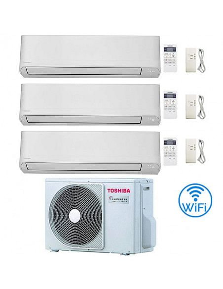 Climatizzatore Condizionatore Toshiba Serie Seiya Wifi R32 Trial Split Inverter 10000 + 10000 + 13000 (9000 + 9000 + 12000) B...