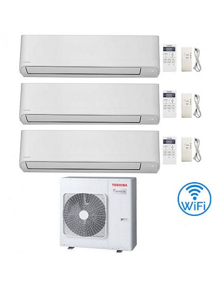 Climatizzatore Condizionatore Toshiba Serie Seiya Wifi R32 Trial Split Inverter 10000 + 10000 + 13000 (9000 + 9000 + 12000) B...