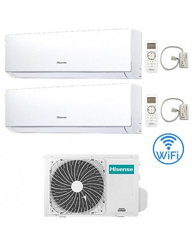 Climatizzatore Condizionatore Hisense New Comfort con Wifi R32 Dual Split Inverter 9000 + 9000 BTU con U.E. 2AMW42U4RRA Class...