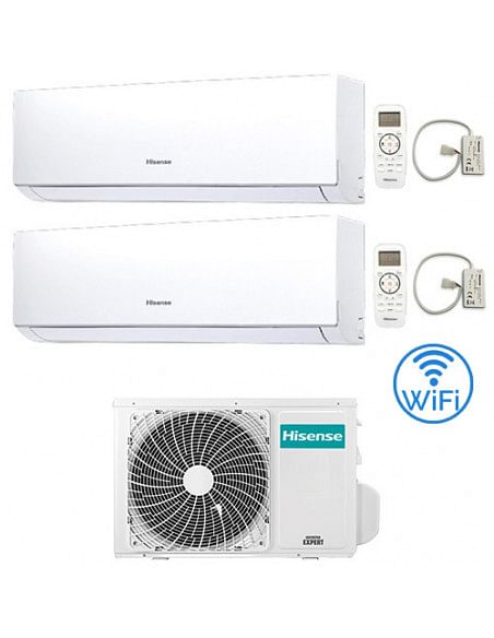 Climatizzatore Condizionatore Hisense New Comfort con Wifi R32 Dual Split Inverter 9000 + 9000 BTU con U.E. 2AMW42U4RRA Class...