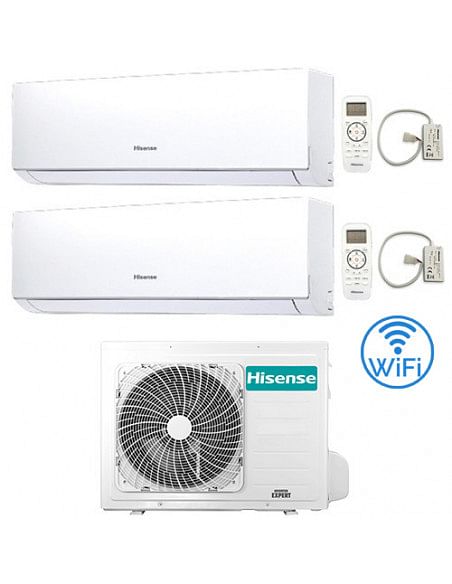 Climatizzatore Condizionatore Hisense New Comfort con Wifi R32 Dual Split Inverter 12000 + 12000 BTU con U.E. 2AMW52U4RXC Cla...