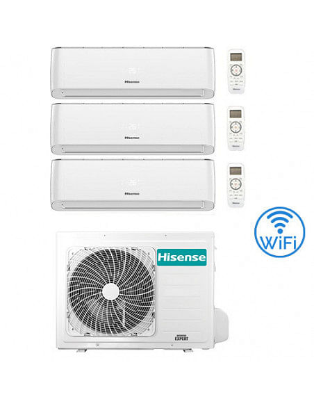 Climatizzatore Condizionatore Hisense Energy Pro Wifi Trial Split Inverter 9000 + 9000 + 9000 BTU con U.E. 3AMW52U4RJC Classe...
