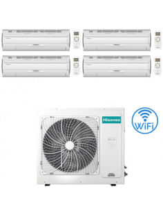 Climatizzatore Condizionatore Hisense Silentium Pro Wifi Quadri Split Inverter 9000 + 9000 + 9000 + 12000 BTU con U.E. 4AMW10...