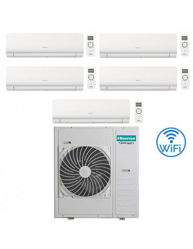 Climatizzatore Condizionatore Inverter Hisense New Energy Wifi R32 Penta Split 9000 + 9000 + 12000 + 12000 + 12000 BTU con U....