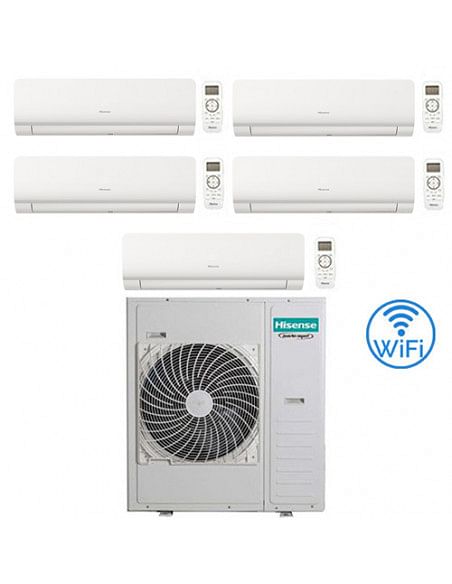Climatizzatore Condizionatore Inverter Hisense New Energy Wifi R32 Penta Split 9000 + 9000 + 12000 + 12000 + 12000 BTU con U....
