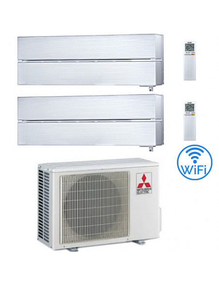 Climatizzatore Condizionatore Mitsubishi Kirigamine Style Wifi R32 Bianco Perla Dual Split Inverter 12000 + 12000 BTU con U.E...