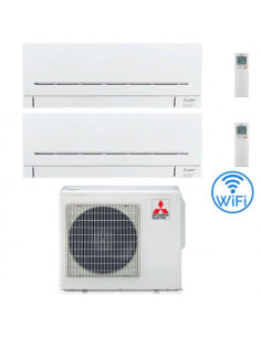 Climatizzatore Condizionatore Mitsubishi MSZ-AP Wifi R32 Dual Split Inverter 12000 + 12000 BTU con U.E. MXZ-3F54VF Classe A++...