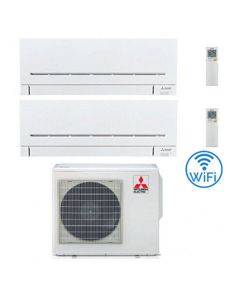 Climatizzatore Condizionatore Mitsubishi MSZ-AP Wifi R32 Dual Split Inverter 12000 + 12000 BTU con U.E. MXZ-3F54VF Classe A++...
