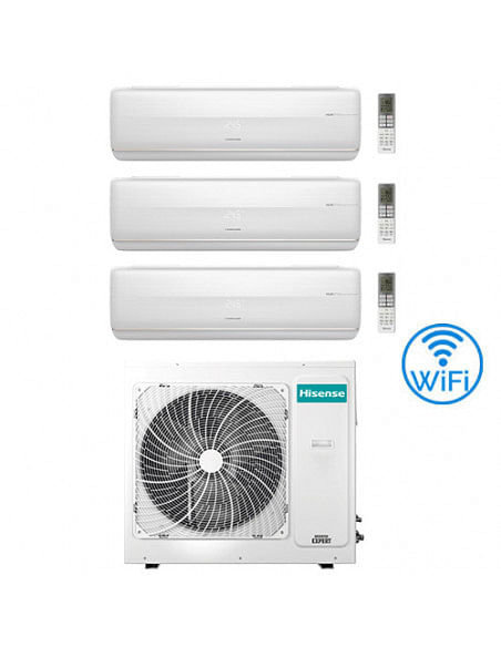 Climatizzatore Condizionatore Inverter Hisense Fresh Master R32 WiFi Trial Split 9000 + 9000 + 9000 BTU con U.E. 3AMW62U4RJC ...