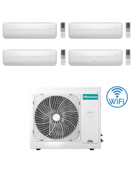 Climatizzatore Condizionatore Inverter Hisense Fresh Master R32 WiFi Quadri Split 9000 + 9000 + 9000 + 9000 BTU con U.E. 4AMW...