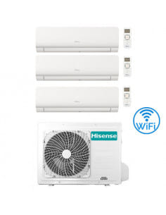Climatizzatore Condizionatore Inverter Hisense New Energy Wifi R32 Trial Split 7000 + 9000 + 9000 BTU con U.E. 3AMW52U4RJA Cl...