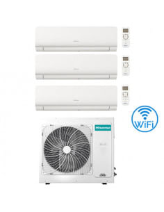 Climatizzatore Condizionatore Inverter Hisense New Energy Wifi R32 Trial Split 7000 + 7000 + 12000 BTU con U.E. 3AMW62U4RJC C...