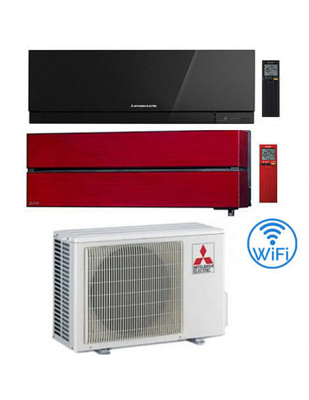 Climatizzatore Condizionatore Mitsubishi Kirigamine Zen Nero più Kirigamine Style Rosso Dual Split Wifi Inverter 9000 + 12000...
