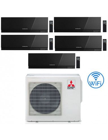 Climatizzatore Condizionatore Mitsubishi Kirigamine Zen Wifi Nero Penta Split Inverter 9000 + 9000 + 9000 + 12000 + 12000 BTU...