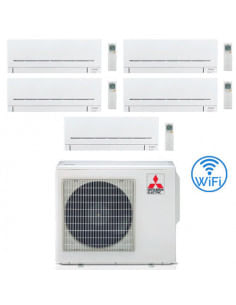 Climatizzatore Condizionatore Mitsubishi MSZ-AP Wifi R32 Penta Split Inverter 9000 + 9000 + 9000 + 12000 + 12000 BTU con U.E....