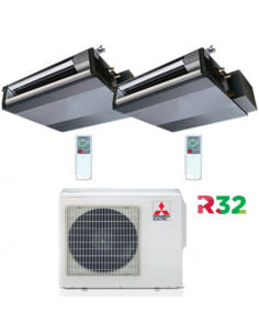 Climatizzatore Condizionatore Mitsubishi Canalizzabile R32 SEZ-M DA Dual Split Inverter 12000 + 12000 BTU con U.E. MXZ-2F53VF...