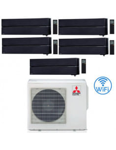 Climatizzatore Condizionatore Mitsubishi Kirigamine Style Wifi R32 Nero Penta Split Inverter 9000 + 9000 + 9000 + 9000 + 9000...