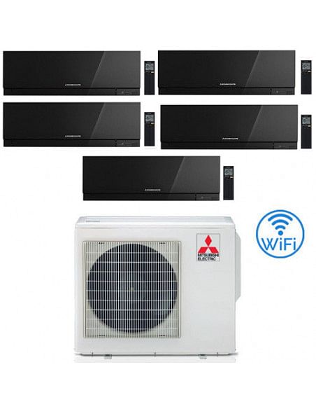 Climatizzatore Condizionatore Mitsubishi Kirigamine Zen Wifi Nero Penta Split Inverter 9000 + 9000 + 9000 + 9000 + 12000 BTU ...
