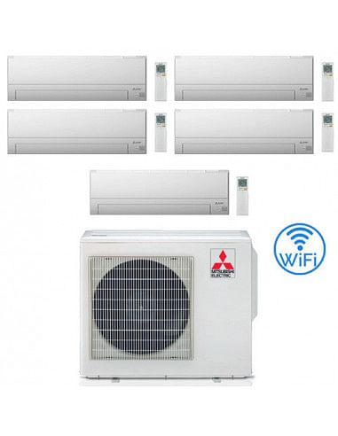 Climatizzatore Condizionatore Mitsubishi MSZ-BT Wifi R32 Penta Split Inverter 9000 + 9000 + 9000 + 9000 + 12000 BTU con U.E. ...