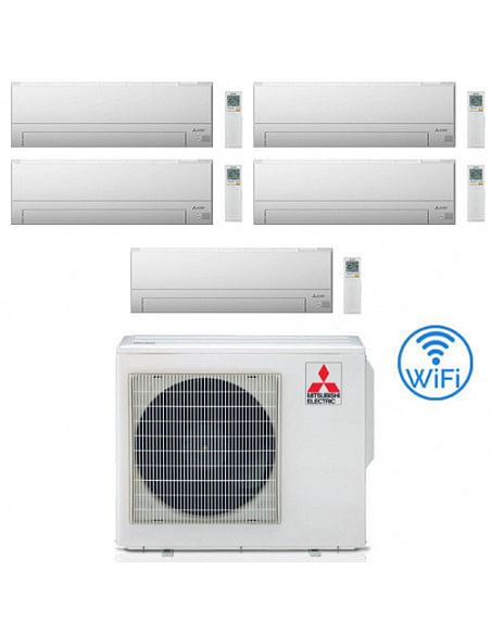 Climatizzatore Condizionatore Mitsubishi MSZ-BT Wifi R32 Penta Split Inverter 9000 + 9000 + 9000 + 9000 + 12000 BTU con U.E. ...