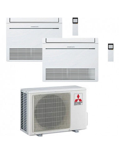 Climatizzatore Condizionatore Mitsubishi Pavimento Serie M MFZ-KT Dual Split Inverter 9000 + 9000 BTU con U.E. MXZ-2F53VF NOV...
