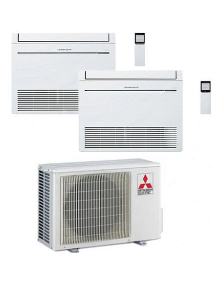 Climatizzatore Condizionatore Mitsubishi Pavimento Serie M MFZ-KT Dual Split Inverter 9000 + 9000 BTU con U.E. MXZ-2F53VF NOV...