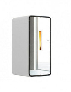 Stufa a pellet 7 Kw ventilata Anselmo Cola Ambra Lux con porta a specchio colore Bianco - Climaway