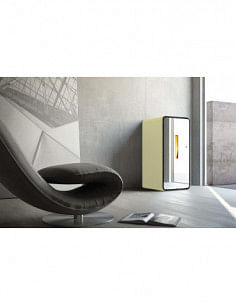 Stufa a pellet 7 Kw ventilata Anselmo Cola Ambra Lux con porta a specchio colore Avorio - Climaway 2