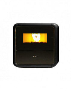 Stufa a pellet 9 Kw ventilata Anselmo Cola Vintage in acciaio e maiolica colore Nero - Climaway