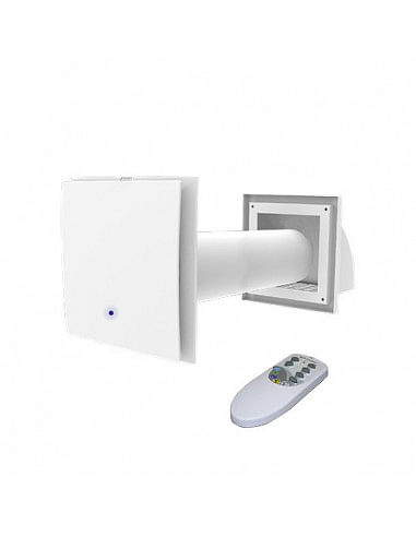 Aspiratore estrattore statico d'aria con recupero di calore PICO Wi HP2 30 Wifi CO2 a parete con alimentatore ad incasso Tecn...