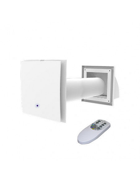 Aspiratore estrattore statico d'aria con recupero di calore PICO Wi HP2 30 Wifi CO2 a parete con alimentatore ad incasso Tecn...