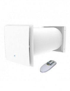 Aspiratore estrattore statico a flussi incrociati con recupero di calore PICO RECO 100 Wifi a parete con alimentazione ad inc...