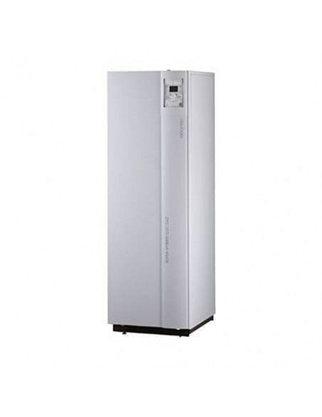 Sistema di riscaldamento ibrido compatto Atlantic R410 composto da pompa di calore monofase Aria-Acqua capacità 6 kW integrat...