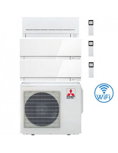 Climatizzatore Condizionatore Mitsubishi Kirigamine Zen + MSZ-AP Wifi Bianco Trial Split Inverter 9000 + 12000 + 12000 BTU co...