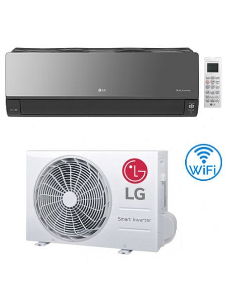 Climatizzatore Condizionatore Inverter LG Artcool Mirror UVnano R32 Wifi 12000 BTU AC12BK NSJ Classe A++/A+ - Climaway
