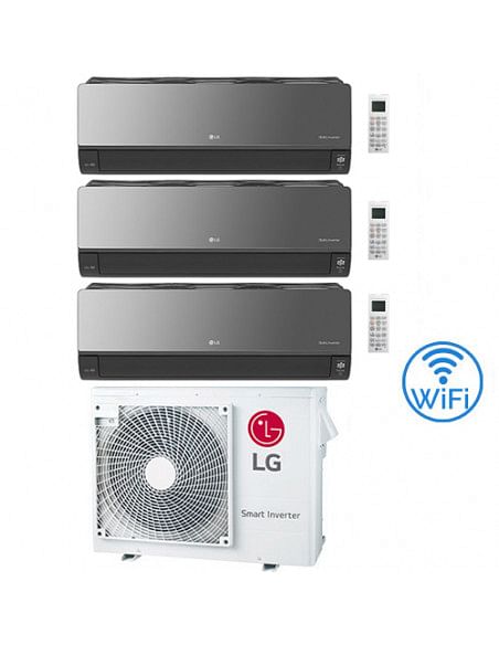 Climatizzatore Condizionatore LG Artcool Mirror UVnano R32 Wifi Trial Split inverter 9000 + 9000 + 9000 BTU con U.E. MU3R19 C...