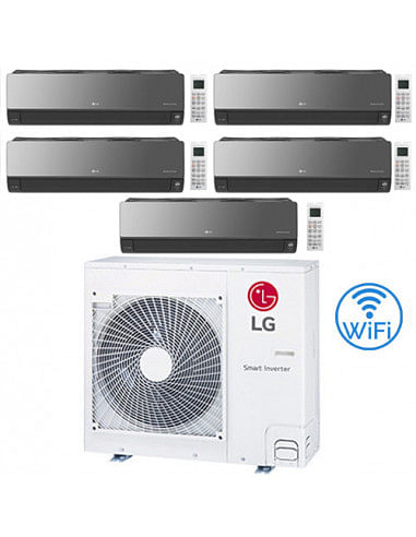 Climatizzatore Condizionatore LG Artcool Mirror UVnano R32 Wifi Penta Split inverter 9000 + 9000 + 9000 + 9000 + 9000 BTU con...