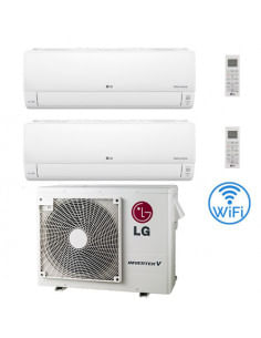 Climatizzatore Condizionatore LG Deluxe UVnano R32 Wifi Dual Split inverter 7000 + 7000 BTU con U.E. MU3R21 Classe A+++/A+ - ...