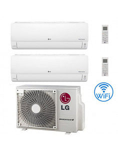 Climatizzatore Condizionatore LG Deluxe UVnano R32 Wifi Dual Split inverter 9000 + 9000 BTU con U.E. MU2R15 Classe A+++/A++ -...