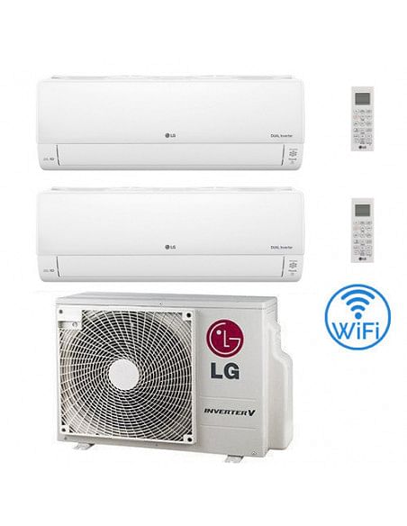 Climatizzatore Condizionatore LG Deluxe UVnano R32 Wifi Dual Split inverter 9000 + 9000 BTU con U.E. MU2R15 Classe A+++/A++ -...