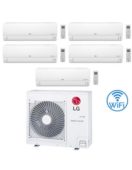 Climatizzatore Condizionatore LG Deluxe UVnano R32 Wifi Penta Split inverter 9000 + 9000 + 9000 + 9000 + 12000 BTU con U.E. M...