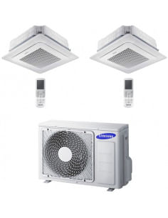 Climatizzatore Condizionatore Inverter Dual Split R32 Samsung Mini Cassetta 4 Vie Windfree 12000 + 12000 BTU con U.E. AJ050TX...