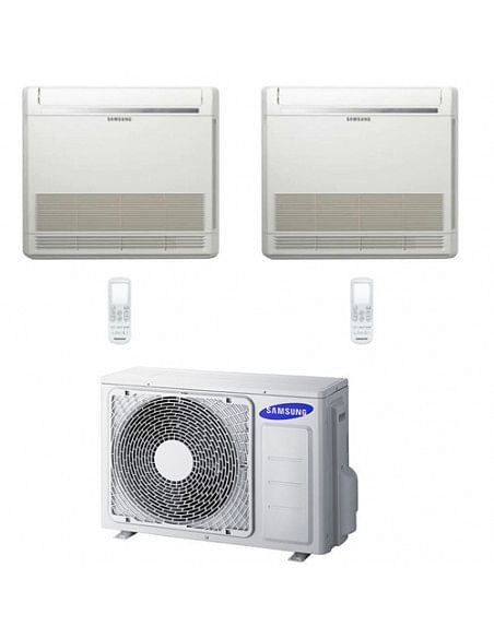 Climatizzatore Condizionatore Samsung Console R32 Dual Split Inverter 9000 + 12000 BTU con U.E. AJ050TXJ2KG/EU Classe A+++/A+...