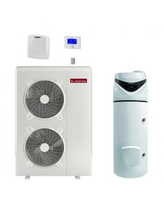 Pompa di calore monoblocco inverter Ariston serie Nimbus Pocket 90M con scaldacqua a pompa di calore Ariston Nuos Primo HC 24...