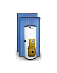 Sistema solare completo Sunerg serie KITVX-BLU+ a circolazione forzata KIT_VX503/BX+ composto da 3 collettori solari selettiv...