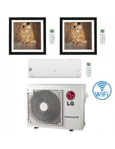 Climatizzatore Condizionatore LG Trial Split Inverter Gallery più Libero Smart Wifi R32 9000 + 12000 + 9000 BTU con U.E. MU3R...